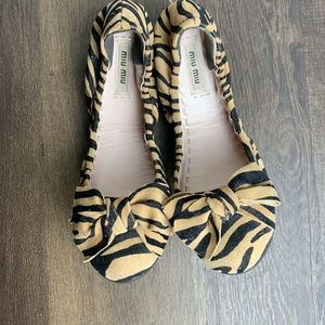 Miu Miu Animal print ballet flats Authentic